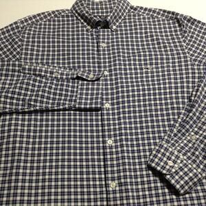 Vineyard Vines Tucker Shirt Mens Large Classic Fit Blue White Gingham Plaid L/S